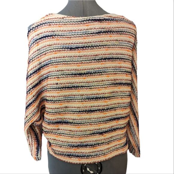 Anthropology Postmark colorful textured knit peek a boo sleeve sweater - Picture 1 of 10